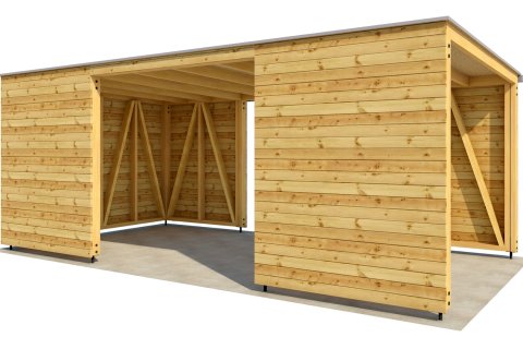 Carport mit Wänden 6x3 m