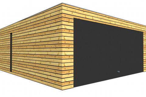 Holzgarage mit großem gemeinsames Tor 5,7x6,3 m