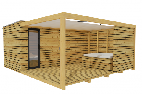 Wellness 5x2,5 m + Terrasse + Pergola